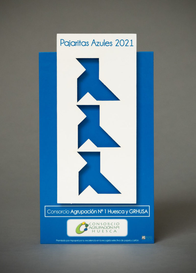Huesca, recibe el galardón “Pajaritas Azules” de Aspapel, que la reconoce un año más por su excelencia en la recogida de papel y cartón
