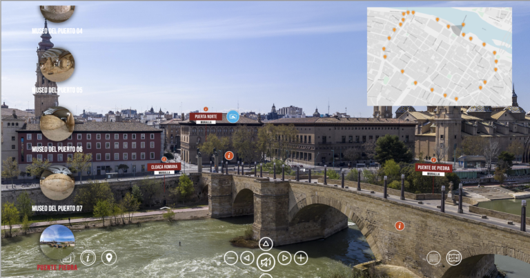 Una ruta interactiva 360º permite disfrutar de la muralla romana de Zaragoza