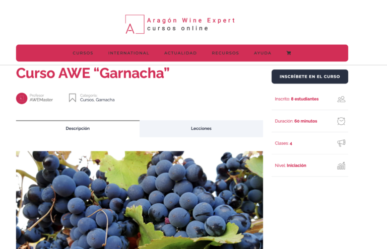 Aragón Wine Expert lanza un curso específico de la Garnacha