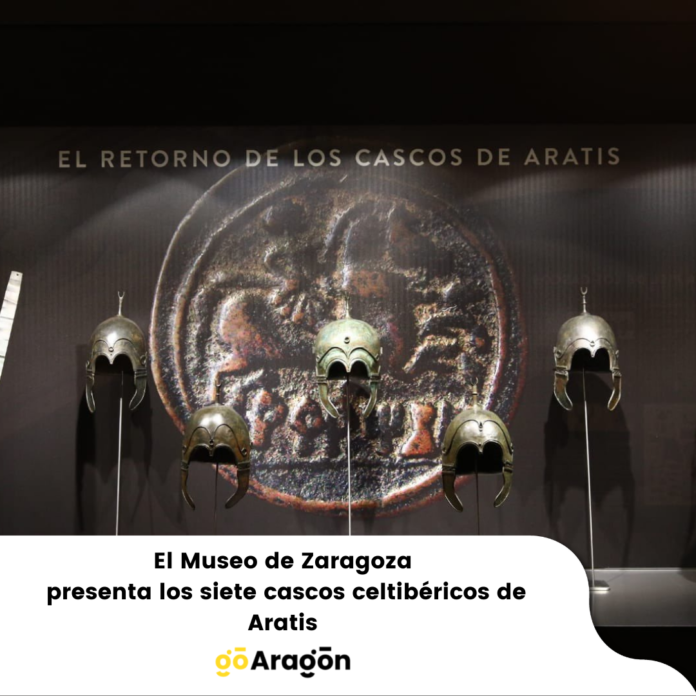 . @MuseodeZaragoza presenta los siete cascos celtibéricos de #Aratis