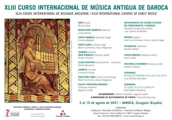 Cartel del XLIII Curso Internacional de Música Antigua de Daroca