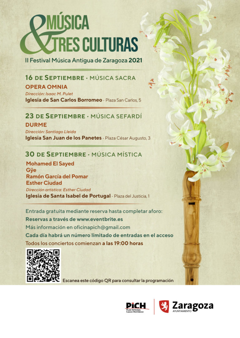 El Festival “Tres Culturas” llenará de música antigua las iglesias del Casco Histórico de Zaragoza
