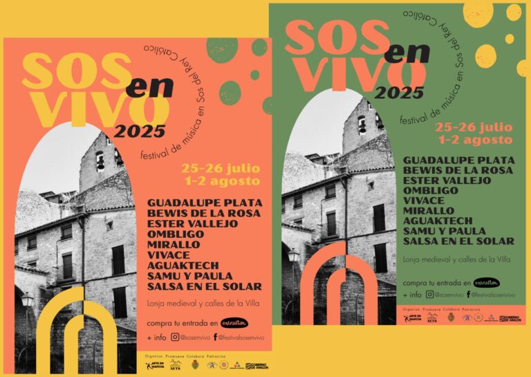 El festival SOSen VIVO 2025 será en Sos del Rey en julio y agosto