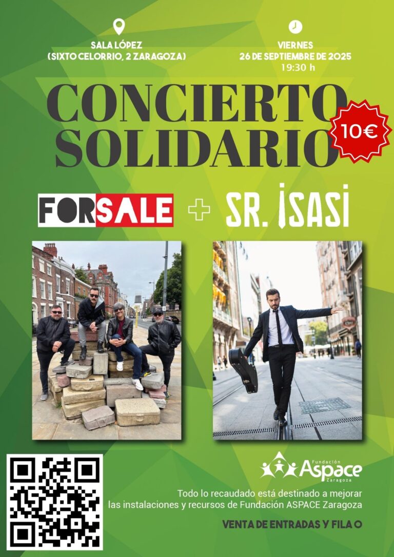 Concierto solidario en Zaragoza para Aspace el 26 de septiembre