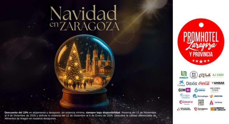Descuentos del 15% en 19 hoteles de Zaragoza esta Navidad 2025