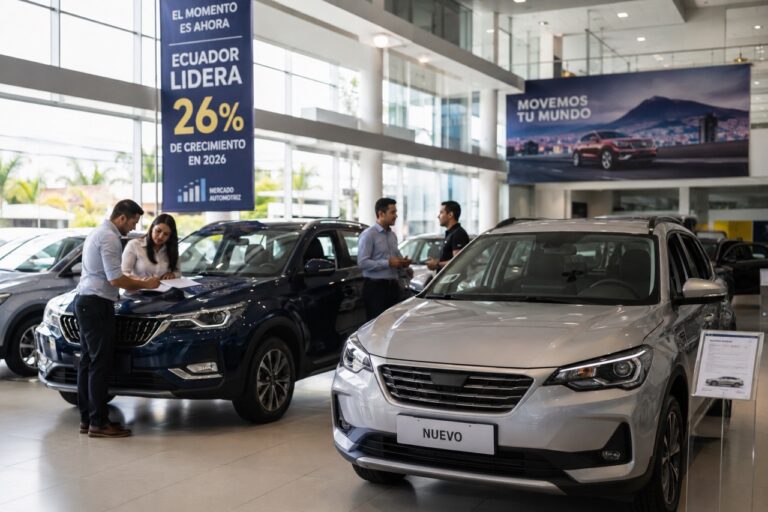 Recuperación del mercado automotriz en América Latina: Ecuador lidera con un crecimiento del 26% en 2026