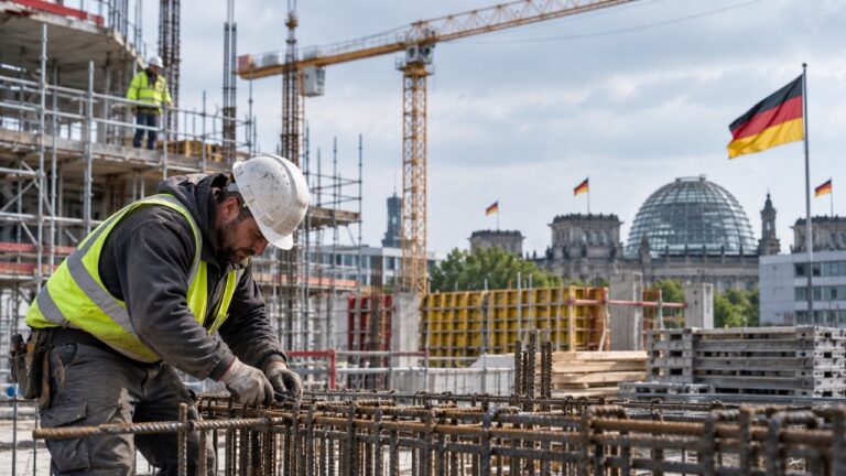 La construcción alemana frena su caída en agosto y el PMI sube hasta 48,7 puntos