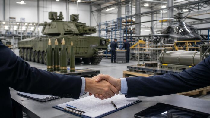 Defensa autoriza contratos militares por 168,4 millones de euros Imagen editorial ilustrativa generada mediante inteligencia artificial sobre Defensa autoriza contratos militares por 168,4 millones de euros