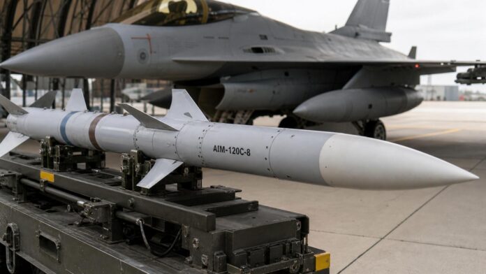 España autoriza contratar misiles AIM-120C-8 por 114,426 millones Imagen editorial ilustrativa generada mediante inteligencia artificial sobre España autoriza contratar misiles AIM-120C-8 por 114,426 millones