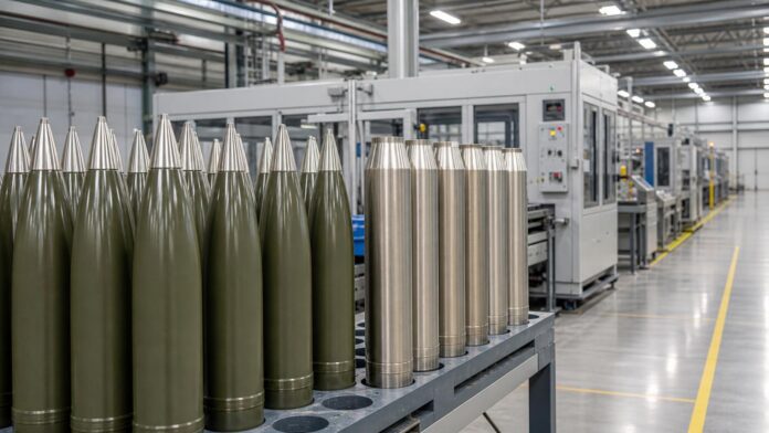 Rheinmetall amplía su planta de Albacete para producir munición de 20 a 35 mm Imagen editorial ilustrativa generada mediante inteligencia artificial sobre Rheinmetall amplía su planta de Albacete para producir munición de 20 a 35 mm