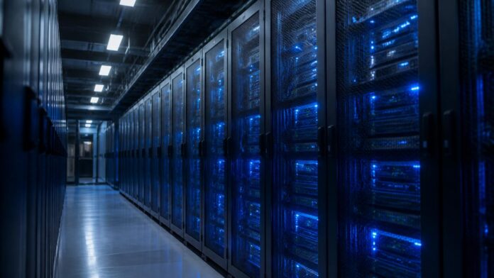 Imagen editorial ilustrativa sobre Tencent pacta con Oracle alquilar 100.000 chips de IA por 7.000 millones